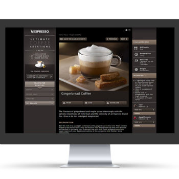 Création site internet – Nespresso : Ultimate Coffee Creations